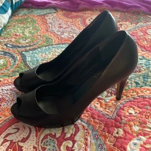 Cole Haan Peep toe black Nike air sole heels